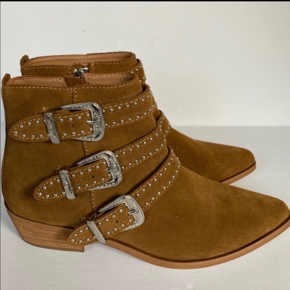 AQUA BLANE WESTERN BOOTIES IN COGNAC 7.5 - Picture 3 of 4